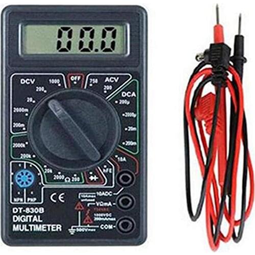 DT830B Multifunctional LCD Display Compact Digital Multimeter Electric Ammeter Voltmeter Resistance Capacitance Tester