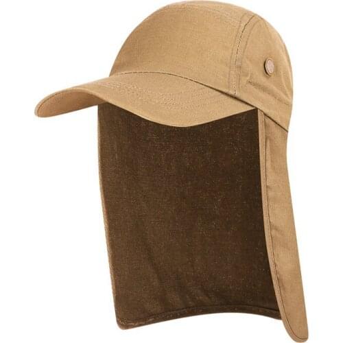 Unisex Fishing Hat Sun Visor Cap Hat Outdoor Sunshade Cap With Removable Ear Neck Flap Cover For Hiking Camping Cycling