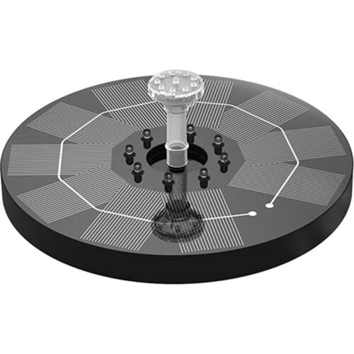 Solar Fountain Pump , 3.5 W 180 mm Solar Fountain with LED Light, 3000 MAh Battery with 6 Models , Solar Pond Pump