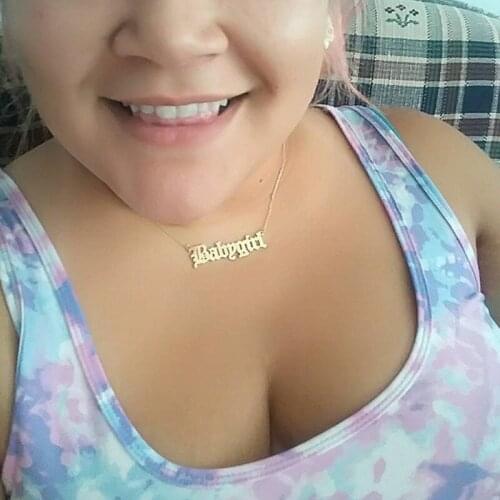 BabyGirl Necklace Angel Letter Charm Choker Princess Pendant Necklace Baby Jewelry Gold Ketting Old English Collares BFF