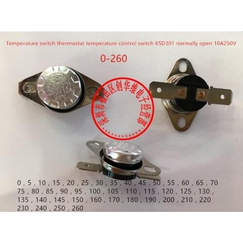 Temperature switch thermostat temperature control switch KSD301 normally open 10A250V 1520456585100135150180225250