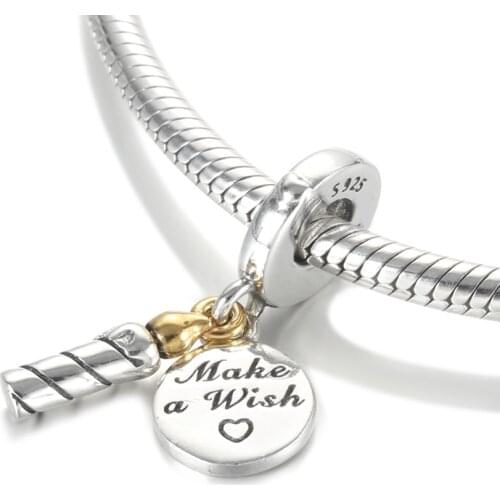 Authentic S925 Silver Pendant Bead fit Lady Bracelet Bangle Birthday Caddle Dangle Charms DIY Jewelry