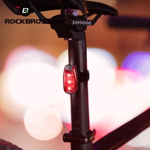 ROCKBROS Bike Tail Light Mini MTB Road Bike Light Warning Helmet Taillight Rear Bag light Running Light Bike Accessories