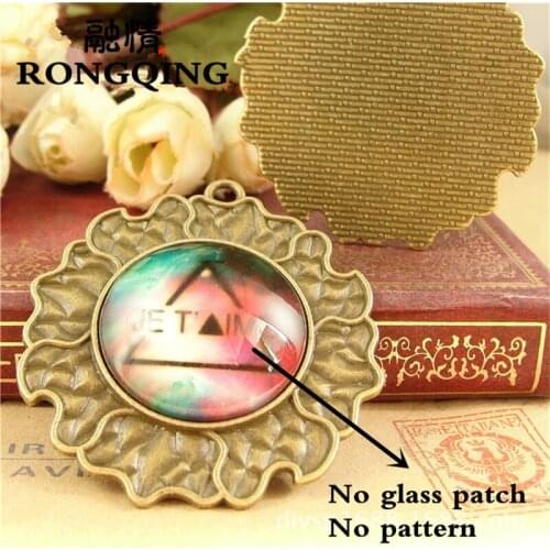 RONGQING 25mm Lotus Leaf Cabochon Settings 20pcs/lot Clouds Retro Tray DIY Jewelry Making Accessories