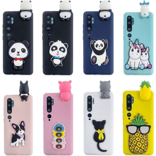 3D Relief Silicon note10 pro Phone Case For Xiaomi Mi Note 10 Cute Soft Unicorn panda bear TPU Cover For Xiaomi Redmi Note 8T