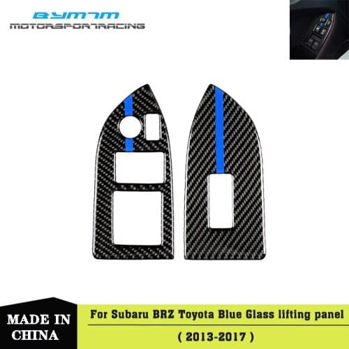 Blue Real Carbon fiber Car window glass drop panel Car accessories LHD For TOYOTA 86 Subaru BRZ 13-17