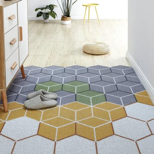 Nordic Door Mat Carpet Hallway Living Room Bedroom Floor Entrance Home Door Mat Silk Loop Can Be Cut Non-slip Custom Mats Carpet