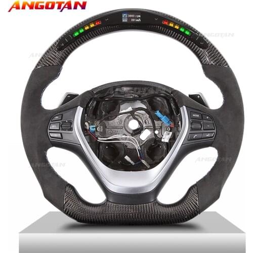 100% Real Carbon Fiber LED Display Steering Wheel for F20 F30 F32 3 Series M1 M2 M3 M4 X5 X6