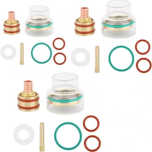 TFM53NCN TIG Welding Torch Kit Glass Cup Collet Gas Lens 1.6mm/2.4mm/3.2mm Welding Nozzle For WP-9/20/25 Argon Arc Welding Torch