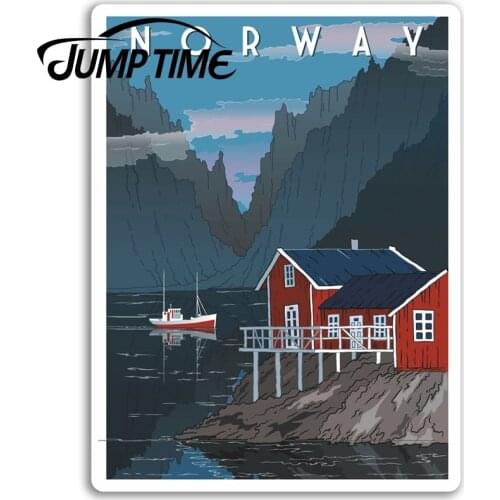Jump Time for Norway Vinyl Stickers Travel Fjord Oslo Sticker Laptop Luggage Camper Window Bumper Motor Decal Car Wrap