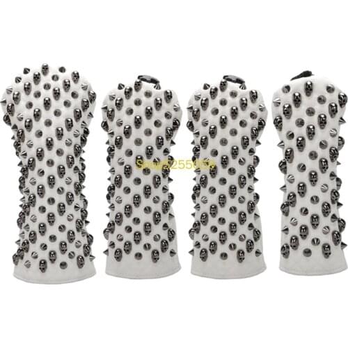 Skull Rivet Golf Club Driver Fairway Wood Hybrid UT Putter Mallet Putter Headcover Sports Golf Club Accessories Equipment