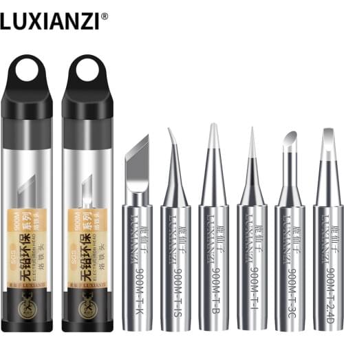 LUXIANZI 1pcs Lead Free Soldering Iron Tips Copper 900M Tip Soldering BGA Welding Tips K/1.5K/SK/3C/B/IS/I/2.4D SGS High Quality