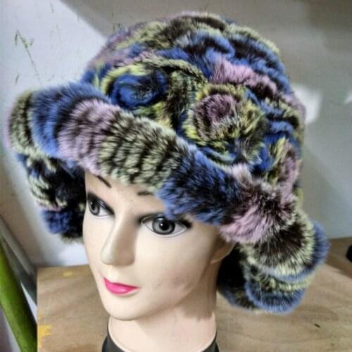H7534 Female Thermal Hat Autumn Winter Rex Rabbit Fur Warm Cap Women High Quality Outdoor Fashion Casual Hats