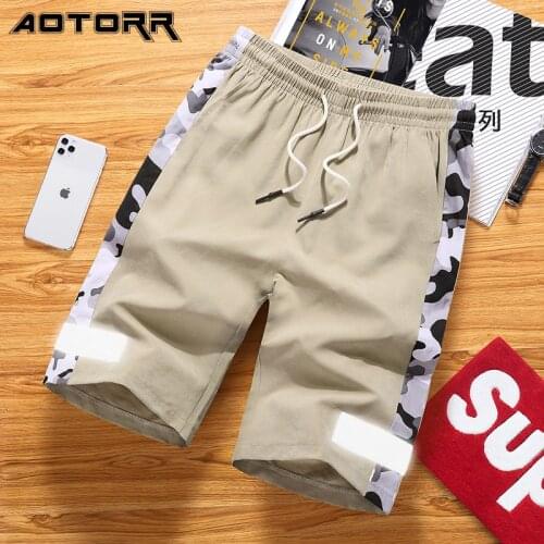 Plus Size Summer Men Casual Shorts Thin Breathable Sports Shorts Male 2021 New Camouflage Trend Reflective Shorts Mens M-8XL