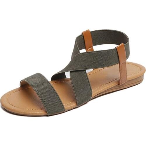 Hengsong Women Sandals 2021 Hot Sale Fashion Summer Beach Roman Ladies Open Toe Flat Casual Female Shoes Wholesale