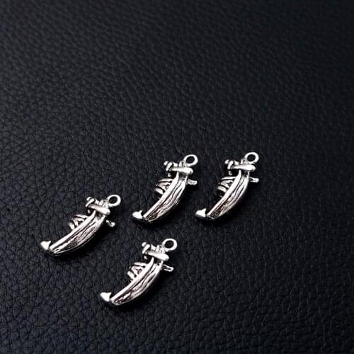 10pcs/lot Silver Plated Retro Chinese Style 3D Boat Charm Metal Pendants DIY Necklaces Bracelets Jewelry Handicraft Accessories