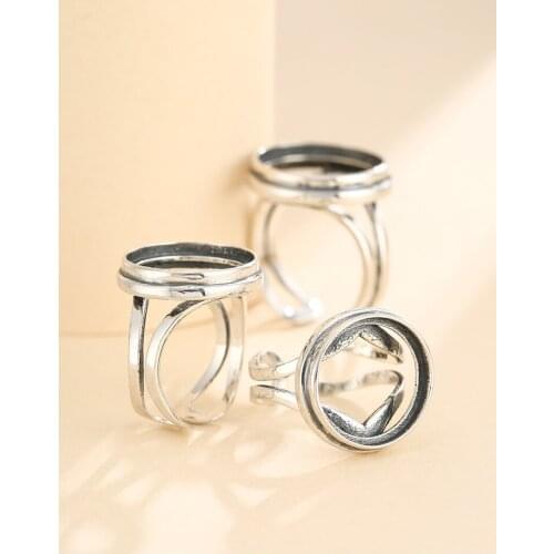 16*16mm 925 STERLING SILVER men Semi Mount Bases Blanks base blank Pad ring Setting wedding jewelry findings diy A5930