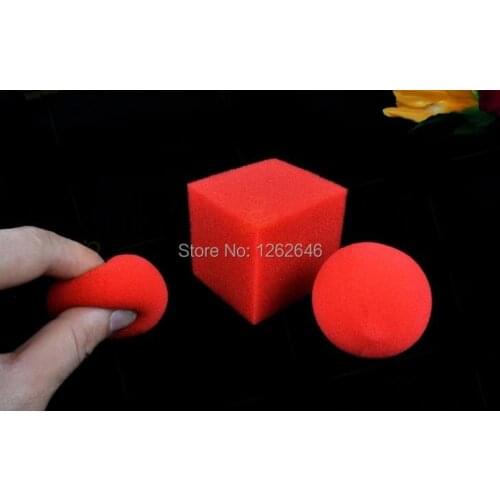 25pcs/lot Ball To Square Sponge Balls To Red Square - Stage Magic Tricks,Fun Magic,Magic Accessories,Close-up,Kids Magic Toy