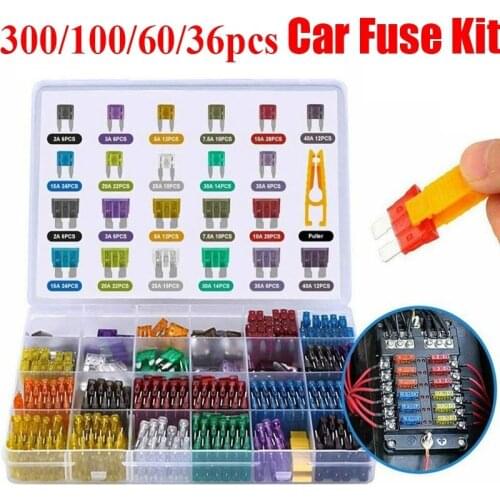 300pcs 5/7/10/15/20/25/30A Car Fuse Car Blade Fuse Assortment Assorted Kit Mini Small Size Blade Set Auto Truck Automotive Fuse