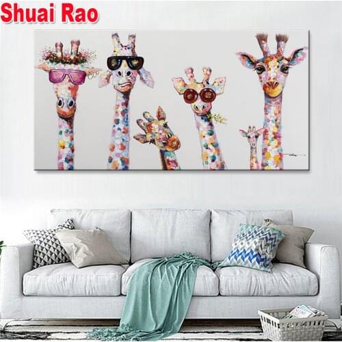 5 d diamond painting Giraffe Glasses Colorful painting 3d diy diamond embroidery full round drill large art diamond mosaic decor