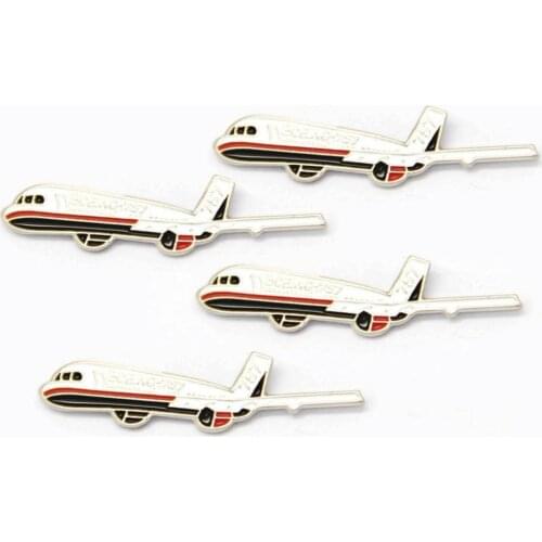 Lots 5pcs Boeing 757 Aeroplane - Aircraft Pilot Lapel Hat Tie Pin Badge Aviator Plane New Fans Gifts Jewelry 3.4 X 0.7 CM