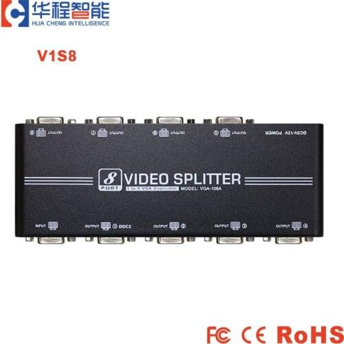 AMS V1S8 1 In 8 Out Vga Splitte 1x8 Vga To Vga For Cable VGA PS4 PC Laptop TV Box To Projector Displayer