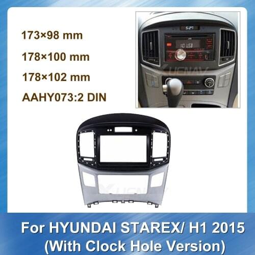 Car Fascia for Hyundai Starex H1 2015 With Clock Hole Version Head Unit Car Refitting Stereo Navigation Frame panel is Suitable