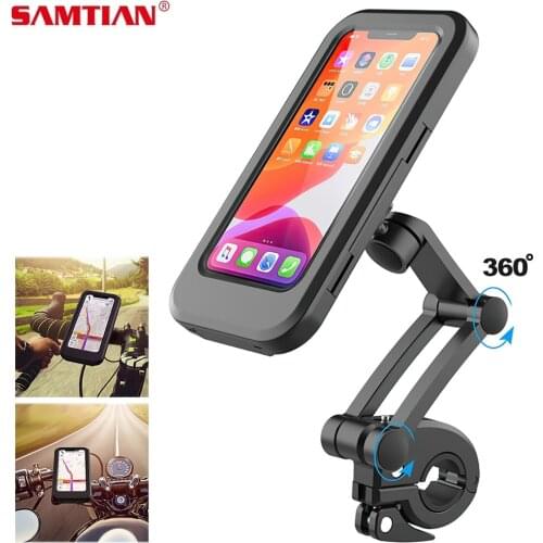 SAMTIAN Car Phone Holder Adjustable Bracket Bicycle Handlebar Mobile Support Mount Mobile Stand Outdoor Waterproof Phone Stand