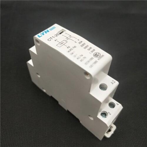 CT1-25 2P 25A 220V/230V 50/60HZ Din rail Household ac Modular contactor 2NO 2NC or 1NO 1NC