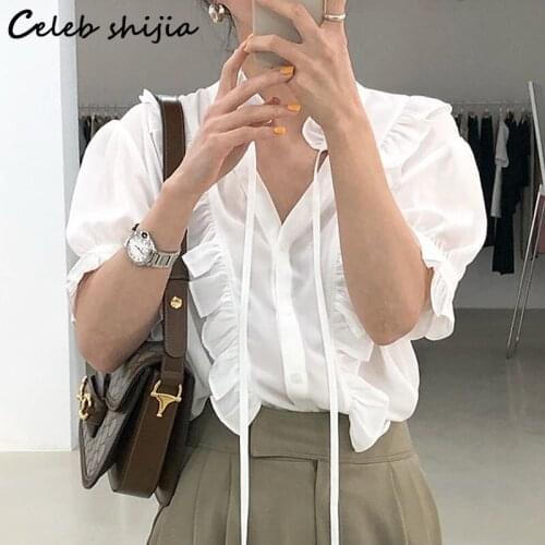 CELEB SHIJIA Women's Ruffle Shirts