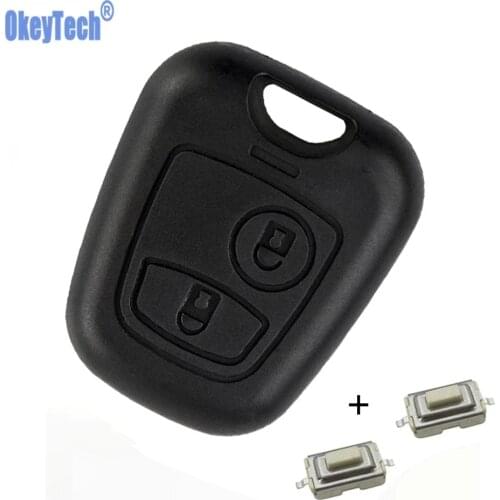 OkeyTech Replacement Front Car Key Case Cover With 2 Switches for P eugeot 107 206 207 306 307 407 Without Blade Free Shipping