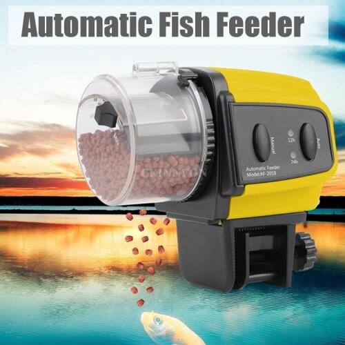 DHL 50PCS Automatic / Manual Fish Food Feeder Dispenser Aquarium Tank Pond Auto Feeding Timer