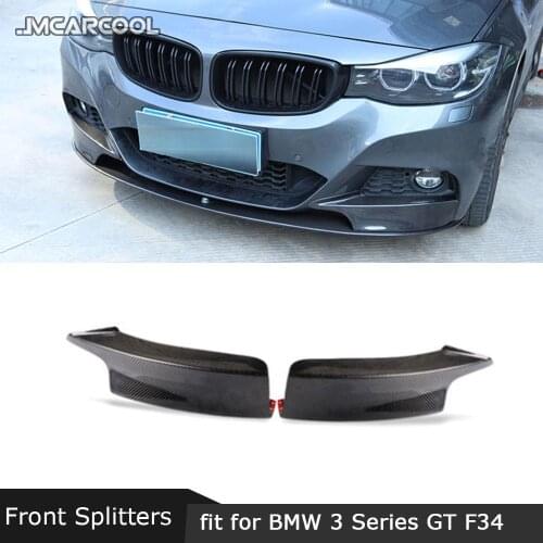 For BMW 3 Series GT F34 M Sport 2014-2018 Front Lip Splitters Cupwings Carbon Fiber / FRP Bumper Aprons Trims