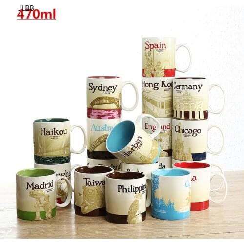 Hot Sale City Mug Macau City cup Spain Country Cup Collection Commemorative Coffee Cup , just have Macau and Spain city mug