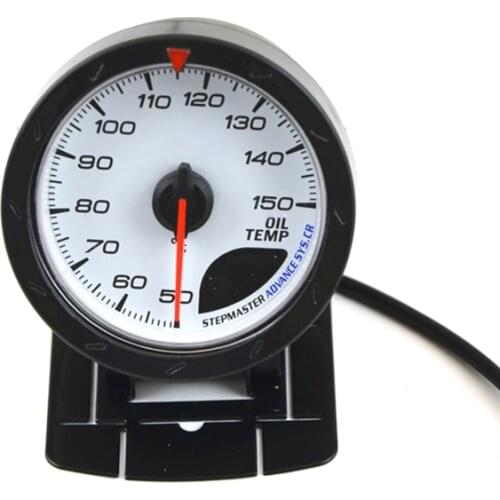 2.5" 60MM Oil Temp Temperature Gauge Meter White Face With Logo