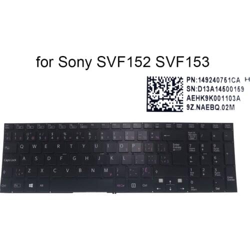 Canadian French keyboard for Sony VAIO SVF152 12CXB 12CXW SVF153 SVF1541 CF computer keyboards original 149240751CA 9Z.NAEBQ.02M
