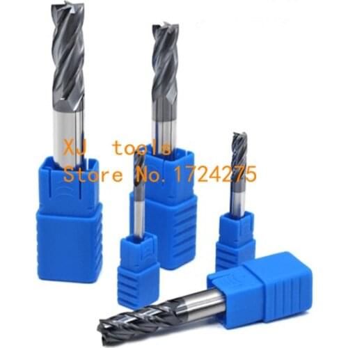 Endmills 1/1.5/2/3/4/5/6/8/10/12mm Solid Carbide 4 Flute End Mill CNC Milling Cutter Drill Bit Kit Power Tool Accessories