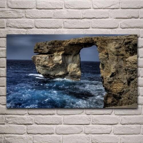 Beautiful malta ocean rocks sea shore coast landscape fabric posters on the wall picture home art living room decoration KH199