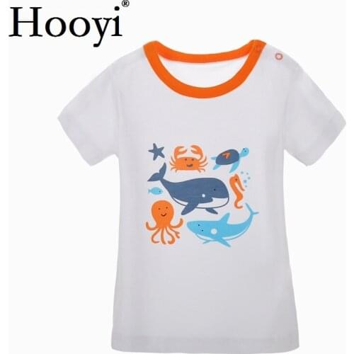 Summer Baby Boys T-Shirts Short Sleeve Beach Children Tops 100% Cotton Baby Clothes Girl Blouse Tees Kids T Shirt 1T 2T 3T 4T 5T
