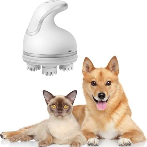Cat Head Massager Electric Scalp Muscle Massager 3 Modes Handheld Rechargeable Head Scratcher Massager for Dogs Pet