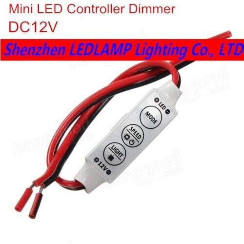 Mini LED Controller Dimmer For 3528 5050 Sinlge Color Car LED Strip DC12V