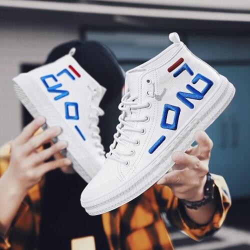 High Quality Men Microfiber Shoes Fashion High Top Men Casual Shoes Breathable Man Lace-up Lightweight Comfortable Brand Shoes