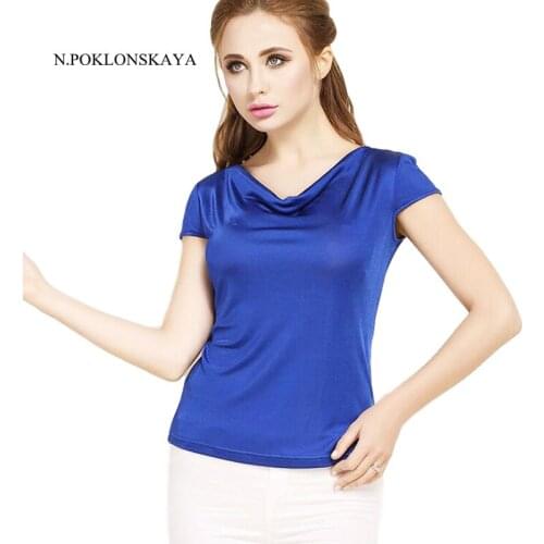 Женские шелковые футболки N.POKLONSKAYA China At AliExpress