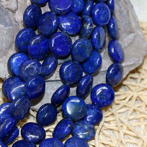 Natural Indigo Lapis Lazuli stone 14mm lovely Coin charming Loose Beads diy Jewelry making 15 inch BV309