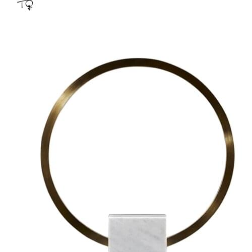Nordic Modern Simple Atmosphere Round Led Table Lamp Marble Light Gold Lustre Desk Light Study Living Room Bedroom Studio Cafe