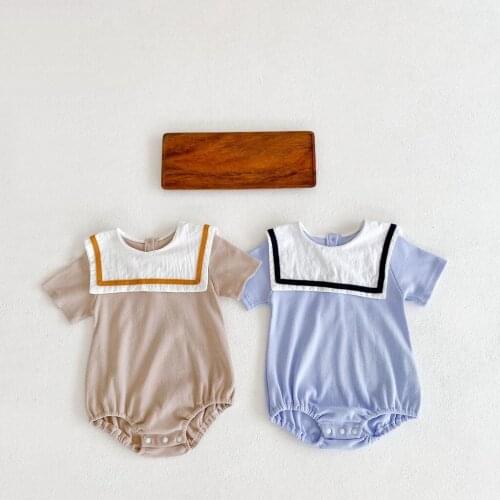 Summer New Baby Girls and Boys Short Sleeve Triangle Romper