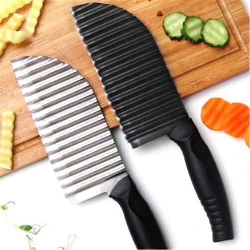 Brand new high quality potato cucumber wave blade knife stainless kitchen gadgets vegetable fruit cutting tool