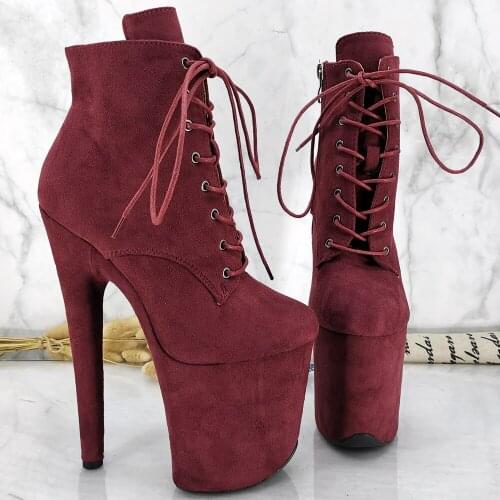 Leecabe 20CM/8inches Pole dancing shoes High Heel platform Pole Dance boot