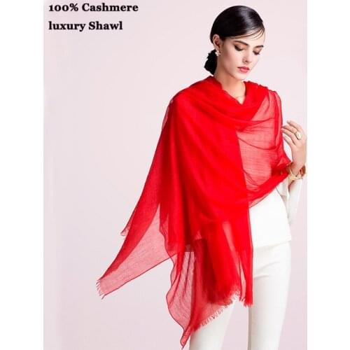 100% Cashmere Scarf Women Fashion Soft Warm Large Long Thin Brand Luxury Solid Summer Pashmina Autumn Winter Beautiful Scarf