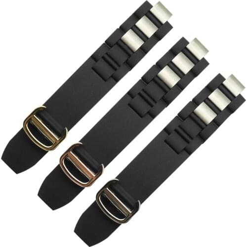 20mm*10mm Black Replacement Silicone Rubber Watch Band For 21 Chronoscaph W10198U2 W10125U2 W10197U2 W10184U2 DIY